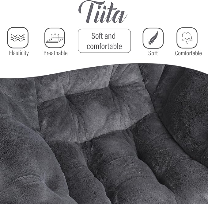 Tiita Lazy Chair with Ottoman Modern Large Accent Lounge Chair Leisure Sofa Armchair with Ottoman Reading Chair with Footrest for Bedroom Living Room Dorm Rooms Garden and Courtyard
