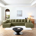 145 inch Modern Sectional Couch for Living Room Oversized Cloud Boneless Couch with Freely Movable Armrest and Fixed-Shape Frame Green Modular Sofa U Shape Couches | No Assembly Required Free Combi