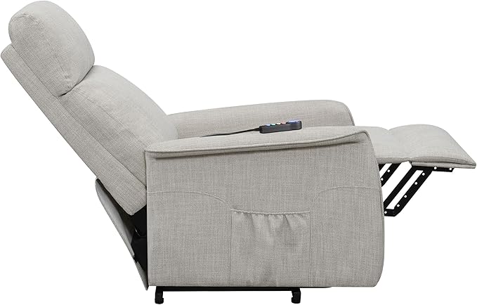 Coaster Home Furnishings - Henrietta - Fabric Upholstered Power Lift Massage Chair with Heat &amp Massage Functions USB Charging Port and Wired Remote - Living Room - Beige - 609407P