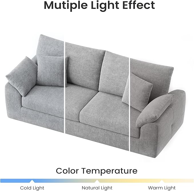 89.8 Modern Loveseat Sofa for Living Room Cloud Boneless Couches with 4 Pillows Mid Century Loveseat couches for Small Place No Assembly Required Light Grey