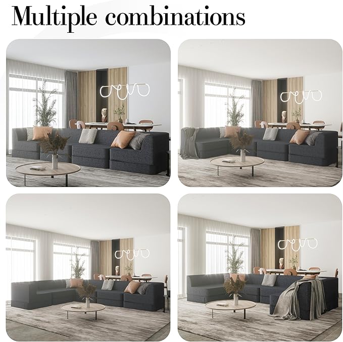 Daneey Modular Sectional Sofa L Shaped Sectional Couch Sofa Small Sectional Sofa Black Sectional Couches for Small Living Room Apartment Small Spaces
