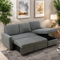 FONTOI Sofa Bed Pull Out Couch Convertible Sectional Sleeper Sofa with Storage Chaise Modern Lounge L Shaped Couch Bed for Living Room Bedroom Small Spaces Grey