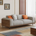 Modern-style 64.56 fabric sofa with solid wood frame and high-density sponge cushioning designed for easy assembly. A two-seater set suitable for living rooms and offices. (64.56inch-2Seats)