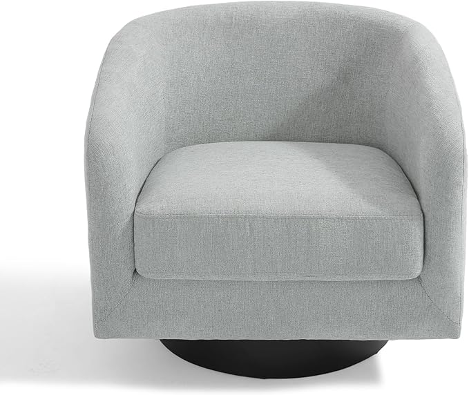 Lumibee Swivel Accent Barrel Chairs Set of 2 Upholstered Comfy Swivel Round Barrel Chair 360° Rotation Single Sofa Club Armchair for Living Room Reading Room Bedroom Chenille Light Grey