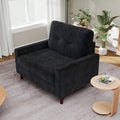 Accent Chair for Living Room Oversized 39.5 Chenille Fabric Armchair Mid Century Modern Single Sofa Chair Comfy Reading Chair for Bedroom Apartment Waiting Room (Dark Grey 1 Pack)