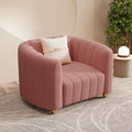 Modern Pink Velvet Sofa Chair for Living Room 42 Single Sofa with Gold Metal Sphere Legs (Pink 1S)