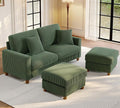 70.2 Couches for living room Comfy U Shaped Couch Green 7.1 Thicker Cushion Sofas for Living Room Tool-Free Setup Loveseat with Ottoman 7058lbs Support Corduroy Couch for Bedroom Office