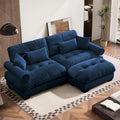 SoarFlash L Shaped Couches for Living Room Small Sectional Sofa Set with Reversible Chaise Modern Designed Sleeper Sofas and Modular Couch Function Suitable for Small Spaces in Apartment Blue