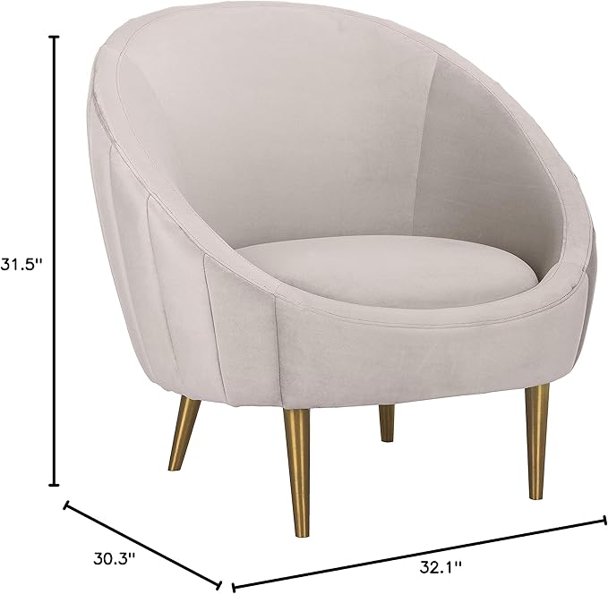 Safavieh Couture Home Razia Retro Glam Pale Taupe Velvet Channel Tufted Tub Chair