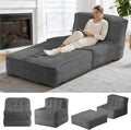 Folding Sofa Bed 5-in-1 Convertible Sleeper Reading Chair Corduroy Futon Sofa Bed Foldable Mattress with Back Support Portable Fold Out Chair Bed Comfy Floor Lounge for Living Room Bedroom