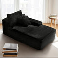 67'' Oversized Boneless Cloud Chaise Lounge Corduroy Chair Plush Black Sofa BedCouches Living Room No Assembly (Right).