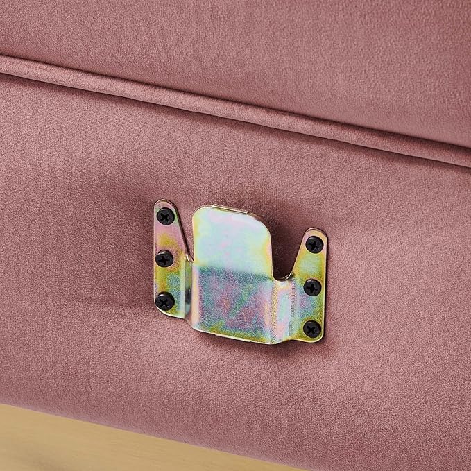 Modway Sanguine Channel Tufted Performance Velvet Modular Sectional Sofa Ottoman Left-Arm Chair Dusty Rose