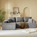 109.4 Cloud Sectional Couch Modern Modular L Shape Sectional Sofa with Deep Seat Chaise Comfy Corduroy Boneless Couches for Living Room (Dark Grey Left Chaise)