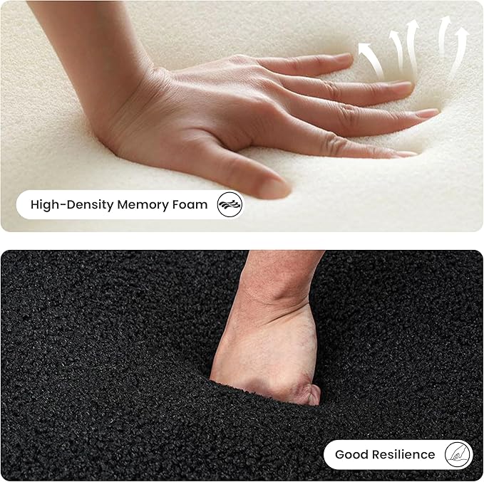 Floor Couch Modern Curved Loveseat Sofa Lazy Sofa Round Floor Sofas Cloud Memory Foam Couches for Living Room Apartment Small Spaces (No Assembly Black)