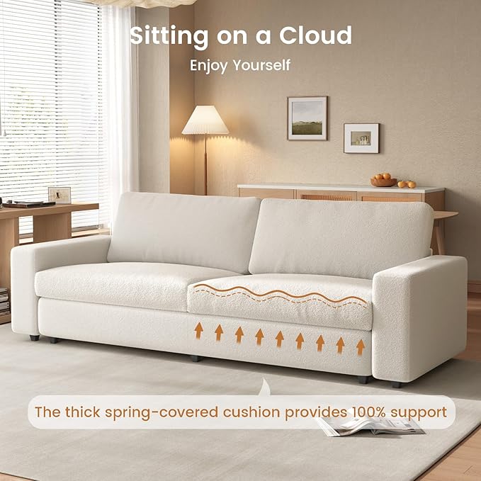 Guyii 84 Loveseat Sofa for Living Room 3 Seater Couches with Deep Seats Comfy for Living Room (83.46inch)