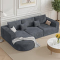 110”Sectional Couches for Living RoomModular l Shaped Cloud CouchBoneless ComfyModern Sofa with ChaiseDeep Seat Convertible Sleeper Sofa BedNo Assembly RequiredGray1pcs