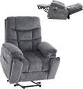 Oversized Power Lift Recliner Dual Motor Elderly Lift Chair with Independent Backrest &amp Footrest Adjustment Hidden Cupholder USB-A/USB-C Charging Ports Lounge Chair for Living Room