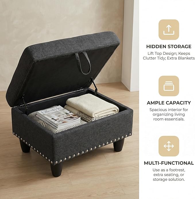 3-Piece L-Shaped Modular Sofa – Convertible Sectional Couch with Movable Chaise &amp Storage Ottoman Multi-Scene Use for Living Room Apartment &amp Office Black Grey