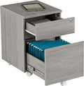 Techni Mobili Rolling Lock and Storage 2 Drawer Vertical Filing Cabinet 15.75 L x 17.75 W x 23 HGrey