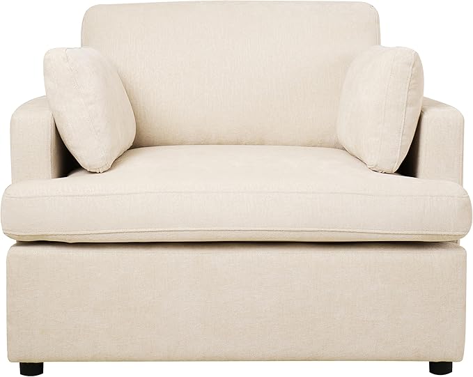 Oversized Accent Chair Modern Upholstered Chairs Single Sofa Chairs Comfortable Armrest Cushions Durable Frame Armchair Accent Chair for Living Room Versatile Neutral Style (Beige399)