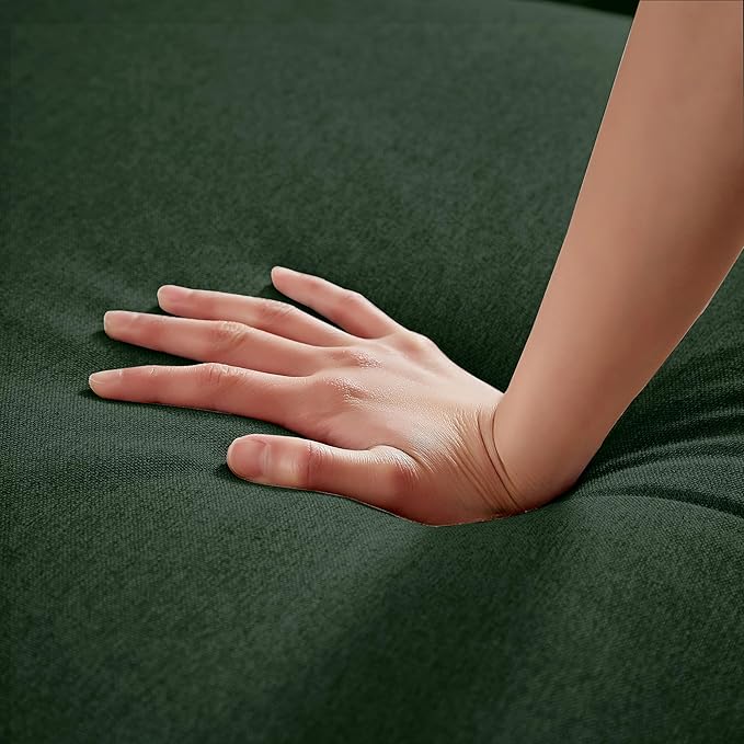 111 Sectional Sofa for Living Room U-Shape 4 seat Large Couch with Double Chaises Polyester Fibre for Living Room Green