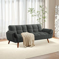 75 Convertible Futon Sofa Bed Sleeper Couch Bed with Adjustable Backrest Small Couches for Small Spaces Living Room Bedroom and Office (Dark Gray)