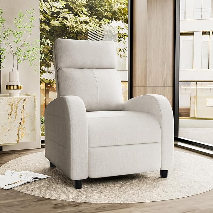 Homall Recliner Chair Recliner Sofa for Adults Recliners Home Theater Seating with Lumbar Support Reclining Sofa Chair for Living Room (Fabric Beige)