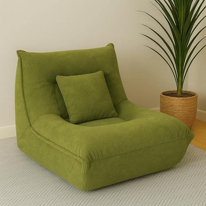 Small Sofa Couch 38 Green Cloud Velvet Memory Foam Couch High Density Boneless Couch for Livingroom Bedroom Office