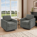 Swivel Barrel Accent Chair Mid Century Modern Arm Chair for Living Room Bedroom Comfy Club Reading Lounge Sofa Corner Chairs for Adults (Chenille Dark Grey Set of 2)