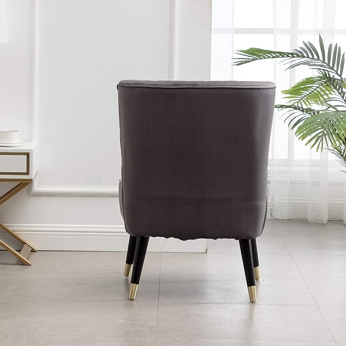 Elon Contemporary Velvet Upholstered Accent Chair Gray