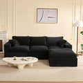 106.3” Sectional Couches for Living Room Set of Cloud Couch Modular Sectional Sofa Convertible Sofas Bed Deep Seat Sofa L Shaped Cozy Sofa Furniture Set Corduroy Black