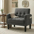 TYBOATLE Accent Chair Living Room Chairs Cozy Tufted Mid Century Modern Accent Chairs with Arms for Bedroom Comfy Reading Arm ChairSmall Chairs for Small SpacesLiving RoomOffice (1 Dark Grey)