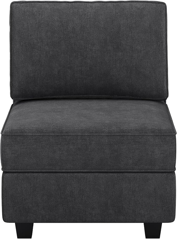 Belffin Terry Fabric Modular Sectional Sofa Middle Seat Module Couch Side Sectional Free Configuration Middle Part Dark Grey