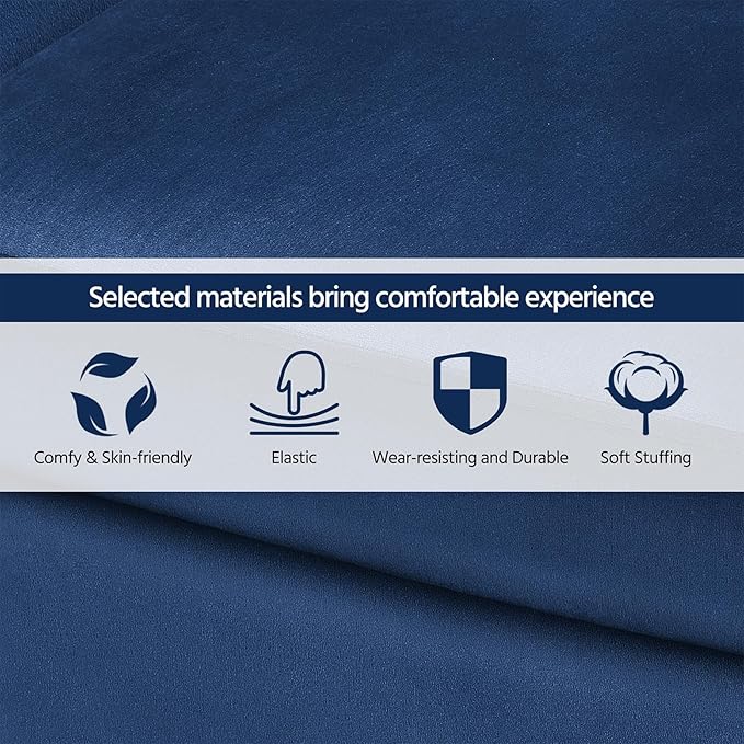 Yaheetech Velvet Accent Chair Modern and Comfortable Armchairs Upholstered Barrel Sofa Chair for Living Room Bedroom Waiting Room Blue