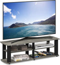 Furinno NELLY TV Stand 3-Tier Entertainment Center with Open Shelves Storage TV Console for TV up to 50 Inch Soft Edges for Living Room Bedroom French Oak