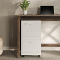 Lavish Home File Cabinet - 2-Drawer Cabinet with Lock and Deep Drawer Storage - Rolling Filing Cabinet for Under The Desk Home or Office (White)