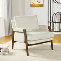 Roundhill Furniture Kelly Mid-Century Modern Accent Armchair White