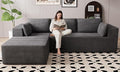 106 Cloud Sectional Boneless Couches for Living Room Modular L Shaped Couch with Deep Seat Oversized Left Facing Chaise Memory Foam Compressed Spineless 3 Seater Sofa for Bedroom Apartment Grey