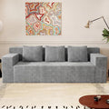 Boneless Couches for Living Room 71 Modern 3 Seater Sofa with Deep Seat Comfy Cloud Sofa with Corduroy Fabric No Assembly Couch Couches for Bedroom Dorm Apartment (Light Gray)