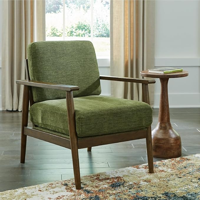 Signature Design by Ashley Bixler Mid-Century Modern Upholstered Showood Accent Chair Green