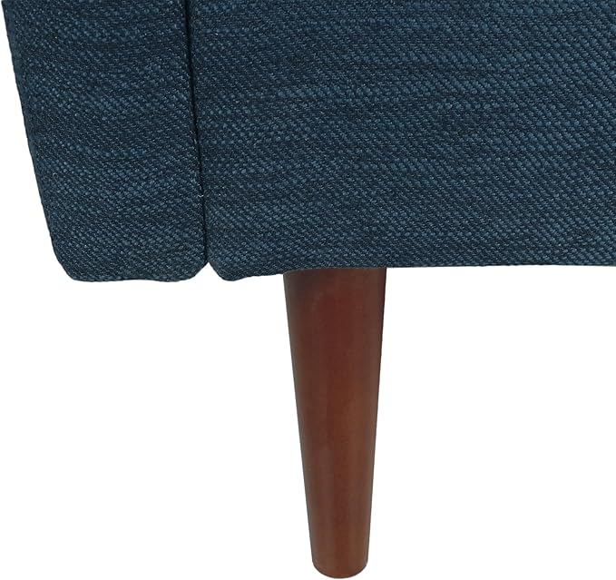GDFStudio Tufted Club Chair Accent Armchair Accent Arm Reading Chair for Living Room Upholstered Button Armchair Lounge Chair with Comfy Cushion Wooden Leg for Bedroom Office Navy Blue
