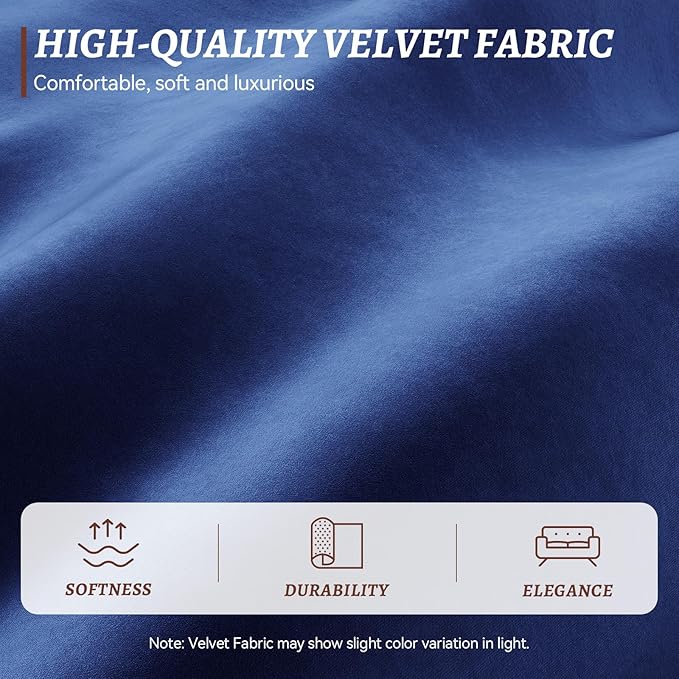 82 Inch Sofa with Extra Deep Seats Oversize Velvet Fabric 2 Seater Sofa for Living RoomModern Couch and Loveseat Comfy Armrests and Seats and Backrests Easy Installation Blue