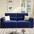 82 Inch Sofa with Extra Deep Seats Oversize Velvet Fabric 2 Seater Sofa for Living RoomModern Couch and Loveseat Comfy Armrests and Seats and Backrests Easy Installation Blue