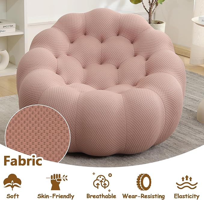 Bean Bag Chairs for Adults/Teens Reading Corner Chair Orange Beanbag Chair for Bedroom Living Room Small Comfy Chairs for Living Room Small Space No Assembly Required (Pink Couch)