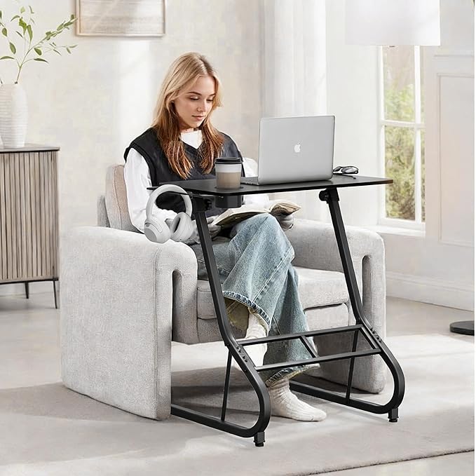 GRLEAF Adjustable Height Standing Desk for Walking Pad Treadmill Desk for Laptop with Cup Holder Desks for Bike/Cycling Used for Bedrooms and Offices (Black)