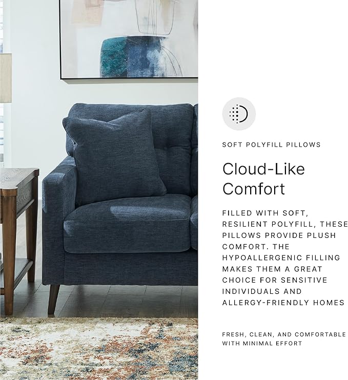 Signature Design by Ashley Bixler Classic Tufted Loveseat with Removable Cushions Blue