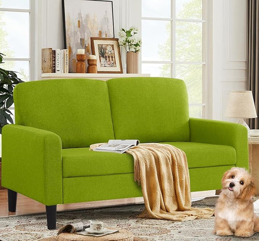 BEEY Small Couches for Small Spaces 53 Loveseat Sofa for Bedroom Modern 2-Seater Couch with Button Tufted Back Comfortable Love Seat for Bedroom Apartment Living Room Office - Green