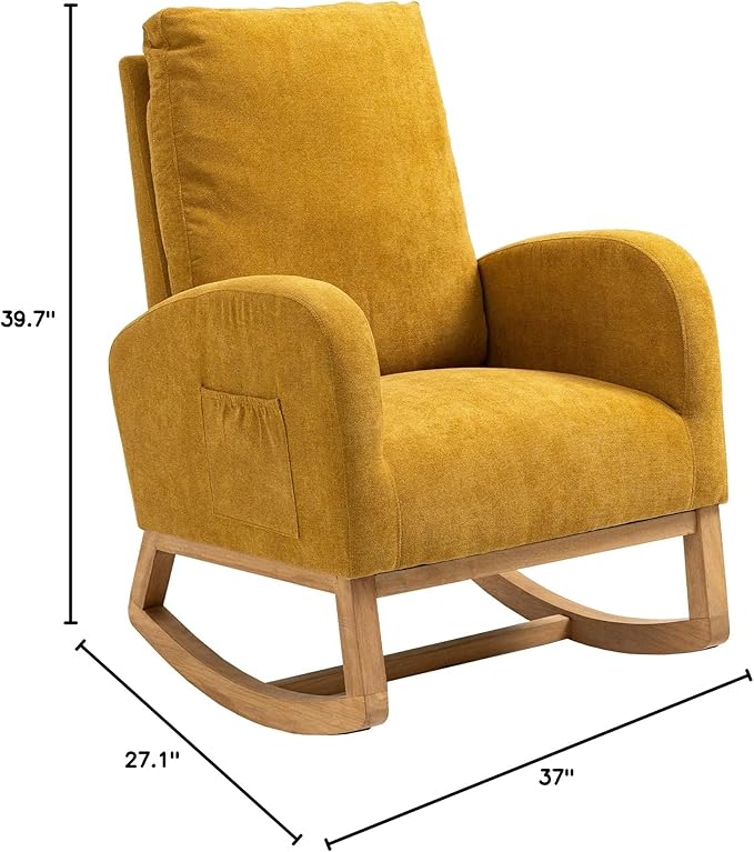 Living Room Comfortable Rocking Chair Living Room Chair Yellow