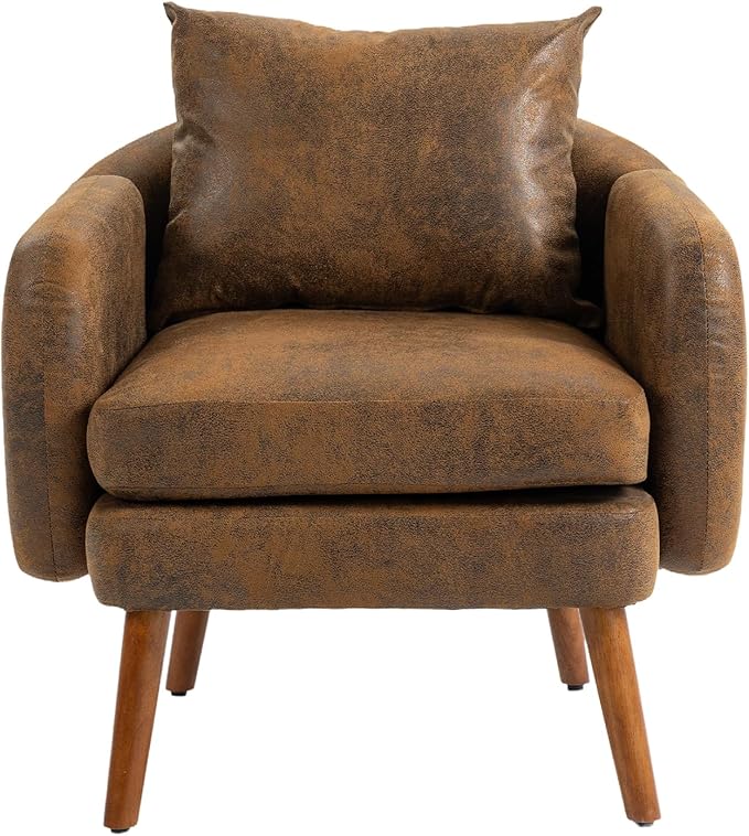 Modern Wood Frame Armchair Modern Accent Chair Lounge Chair for Living Room