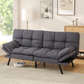 Opoiar Futon Sofa Bed Convertible Memory Foam Couch Bed Modern Sleeper Sofa with Adjustable Armrests&ampBackrests Christmas Futon Sets for Compact Living Spaces Office Dorm Bonus RoomGrey
